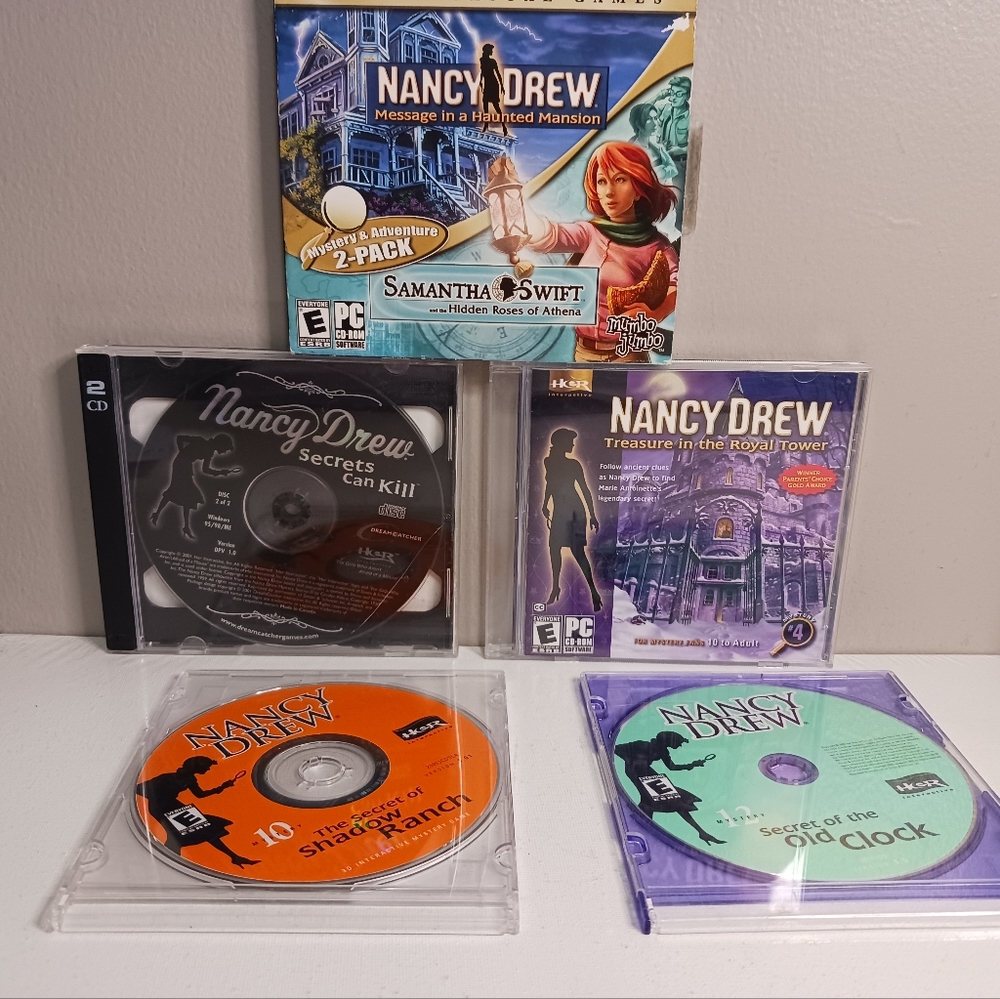 Pc/cd-rom, lot of five disc, Nancy Drew